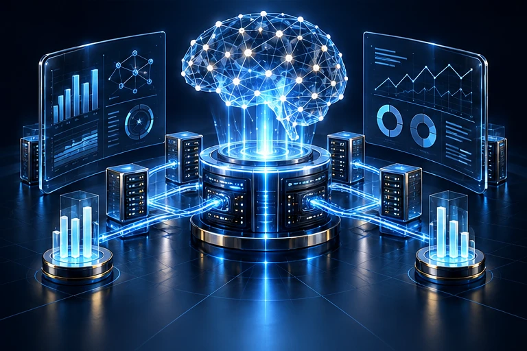 Ilustración de Datos e Inteligencia Artificial en Salud